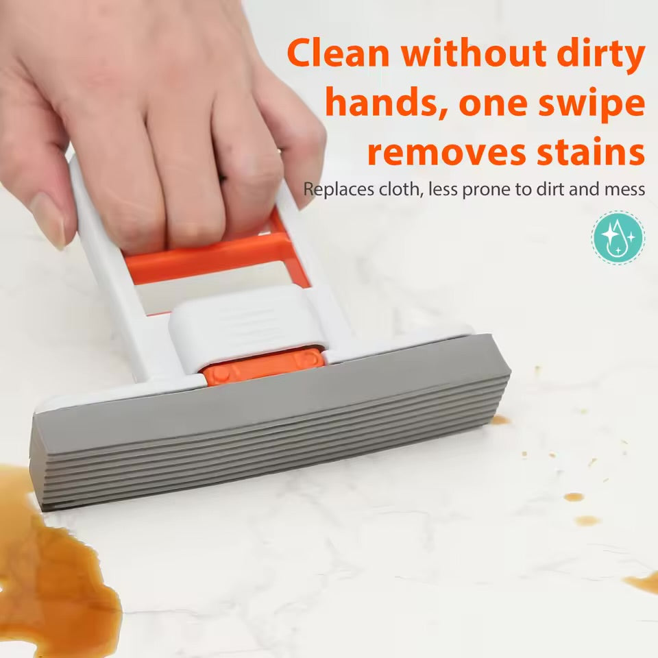 Multi-Functional Mini Mop | Retractable Wet/Dry Mop for Kitchen, Bathroom, Car | Durable Plastic | Compact & Home Cleaning Tool